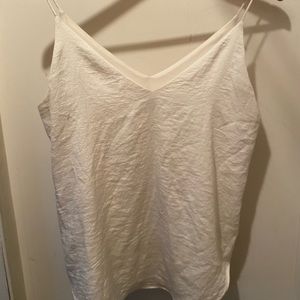 Thrifted White Cami Top, silky material